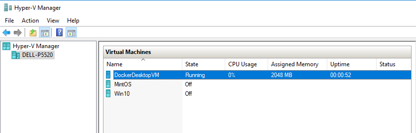 Docker linux hyper v vm