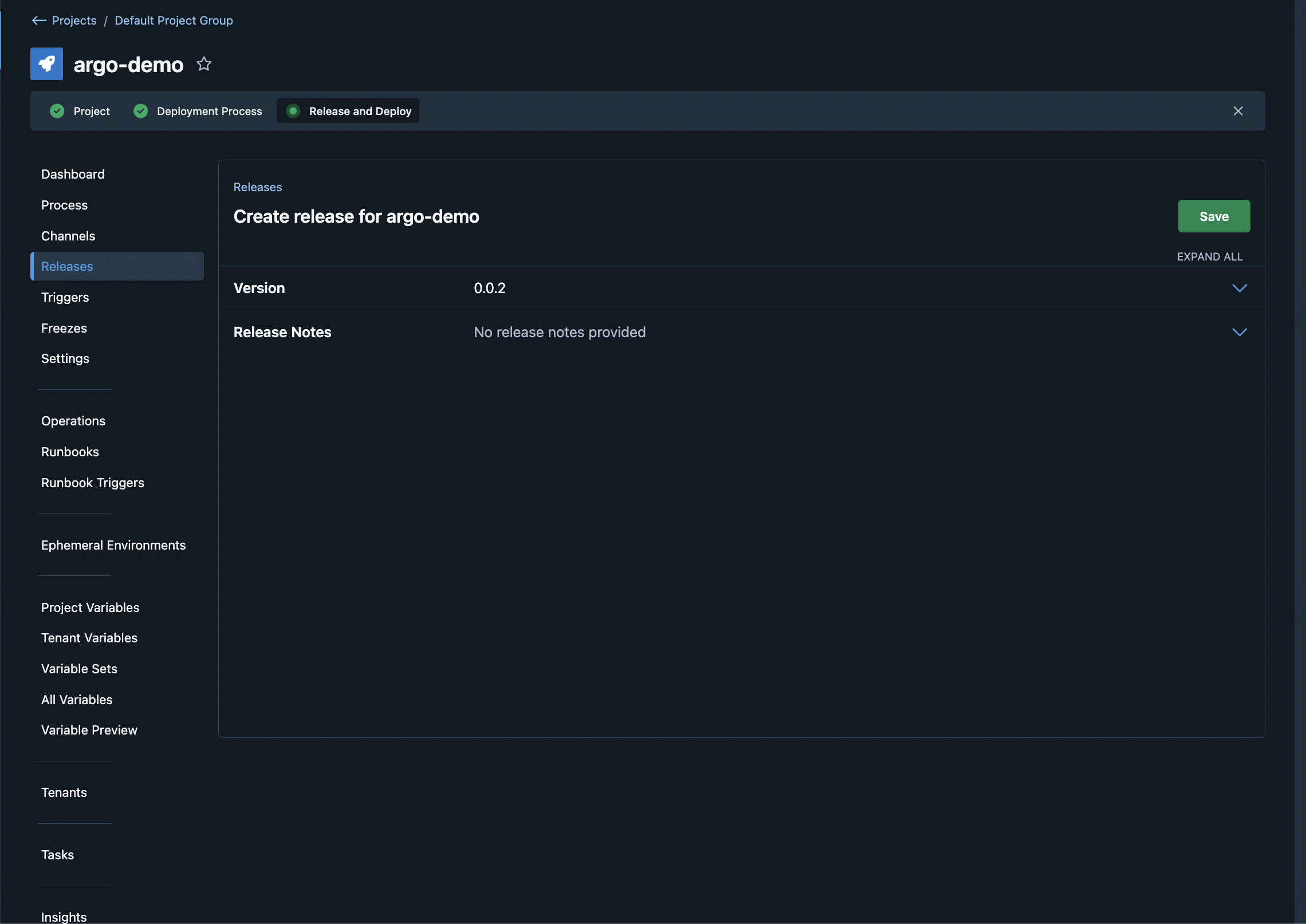 Create release page