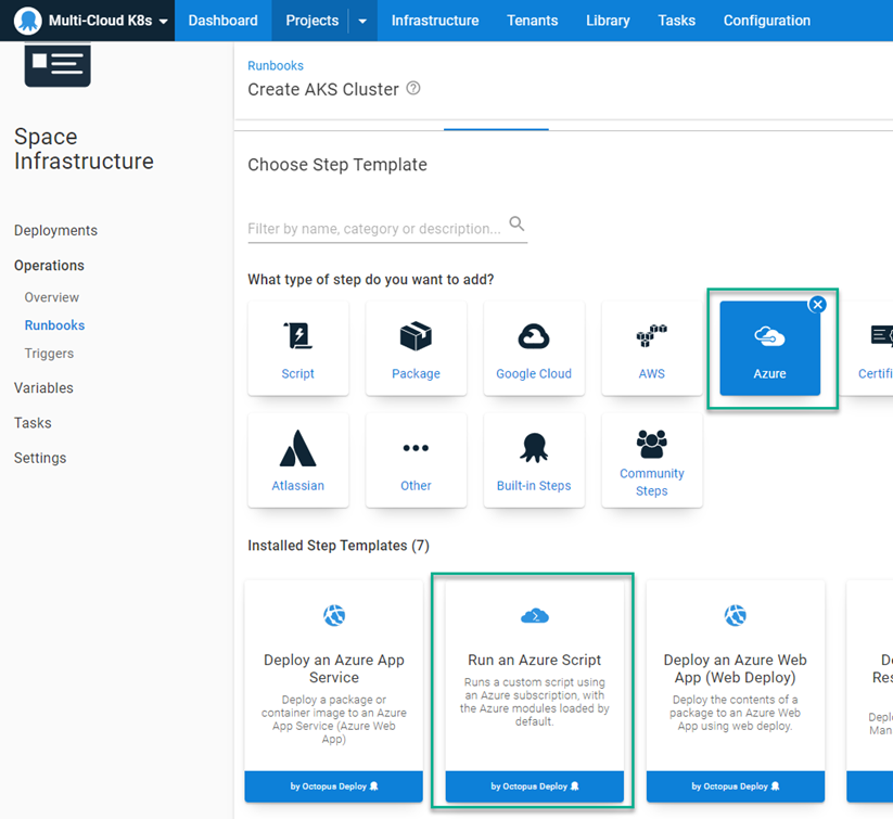 Octopus add azure script