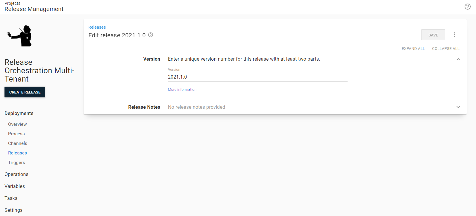 Release orchestration create release