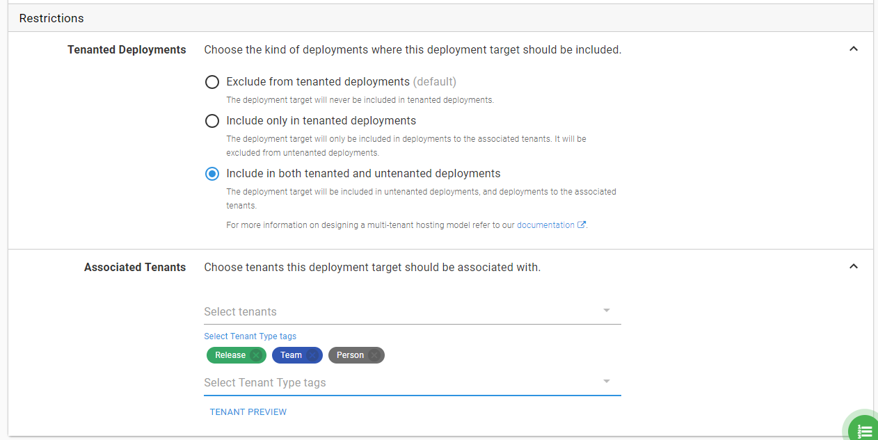 Infrastructure with tenant tags