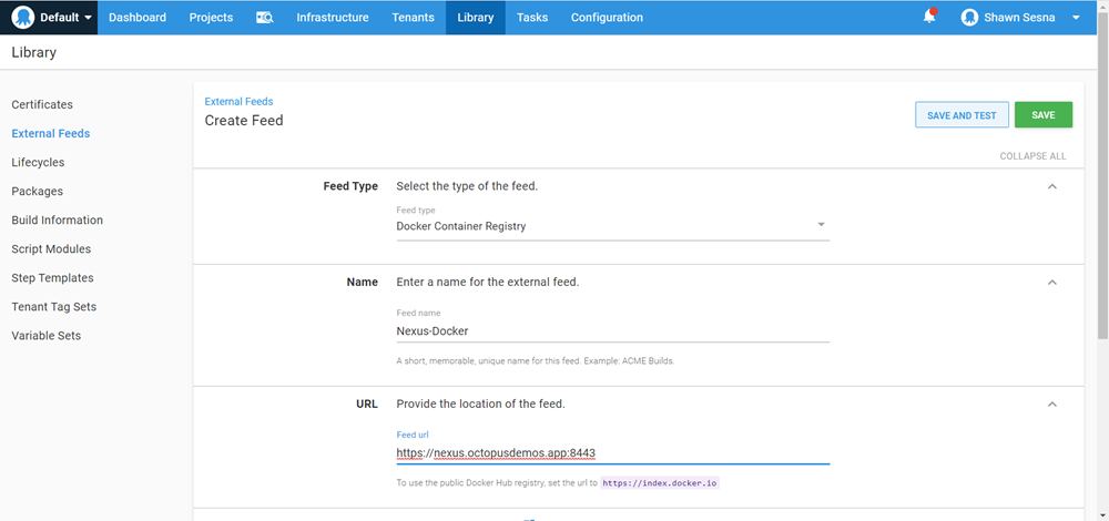 Octopus docker external feed
