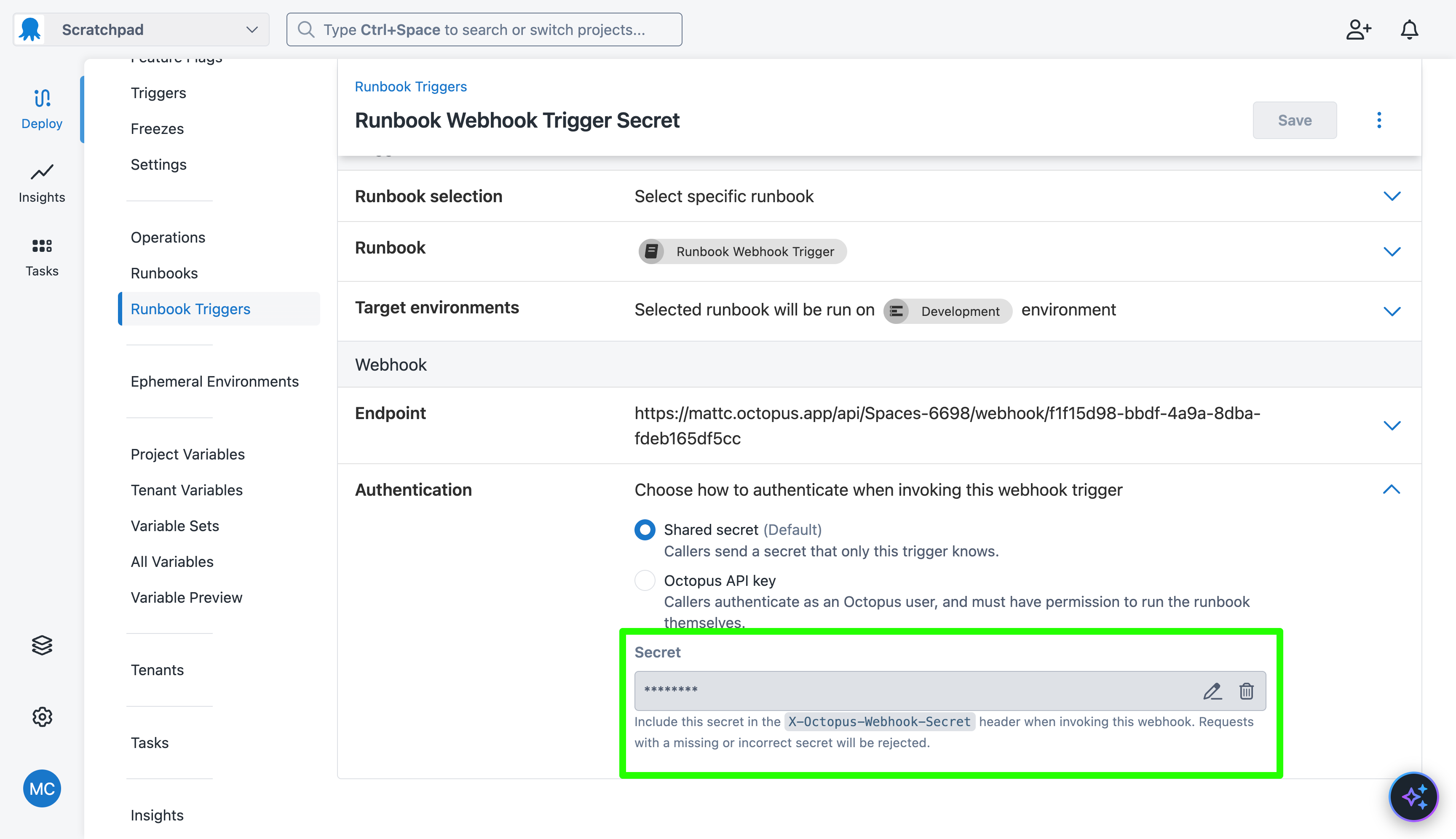 Webhook Secret