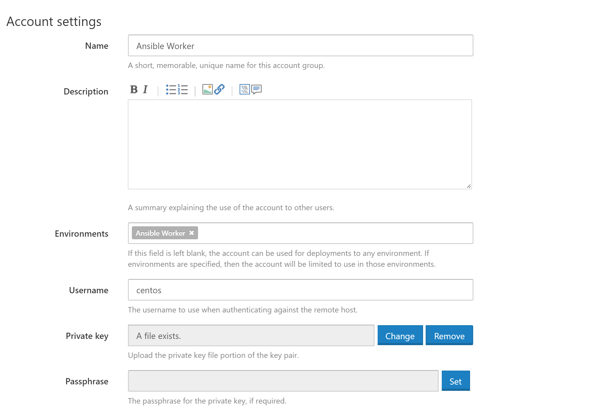 Centos SSH Account