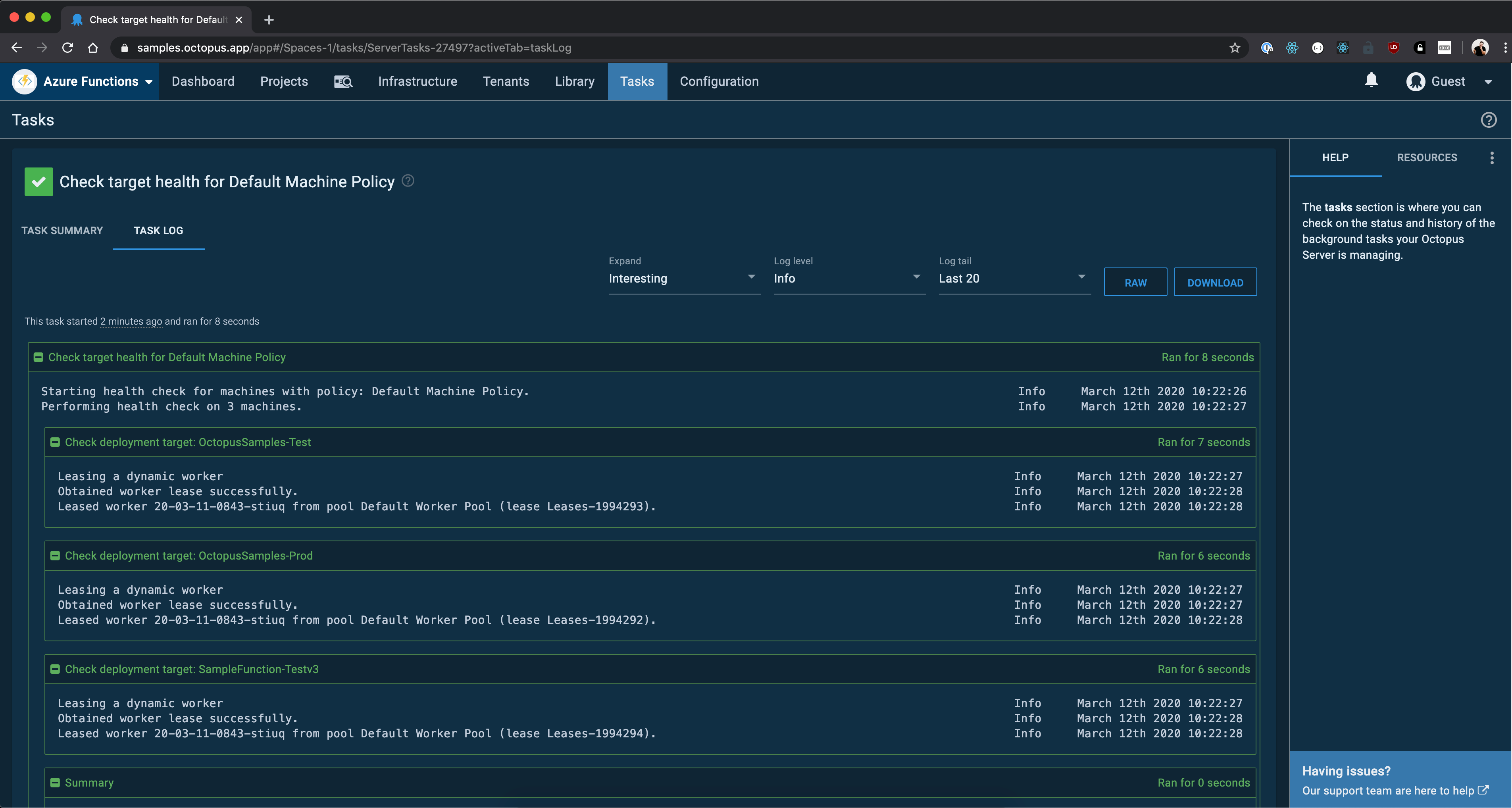 Darkmode task log