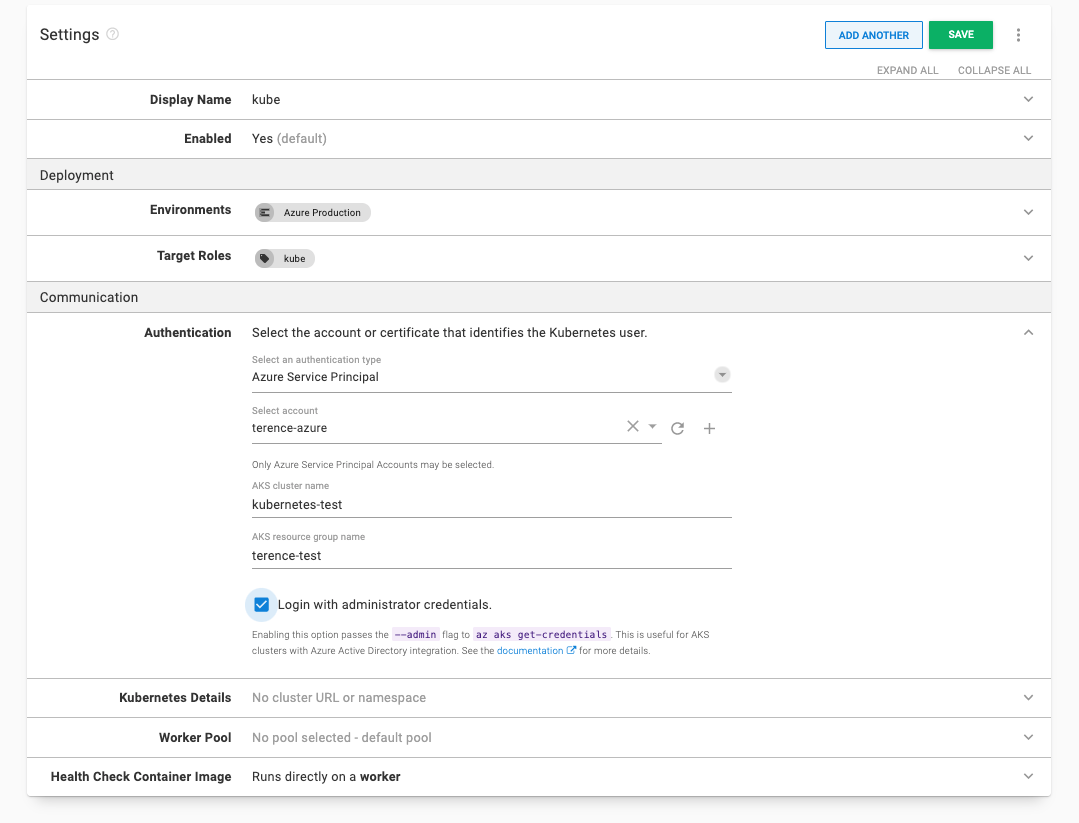 Kubernetes target