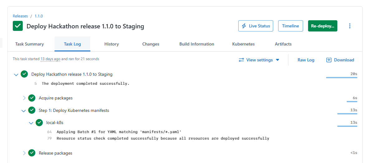 The first Kubernetes deployment