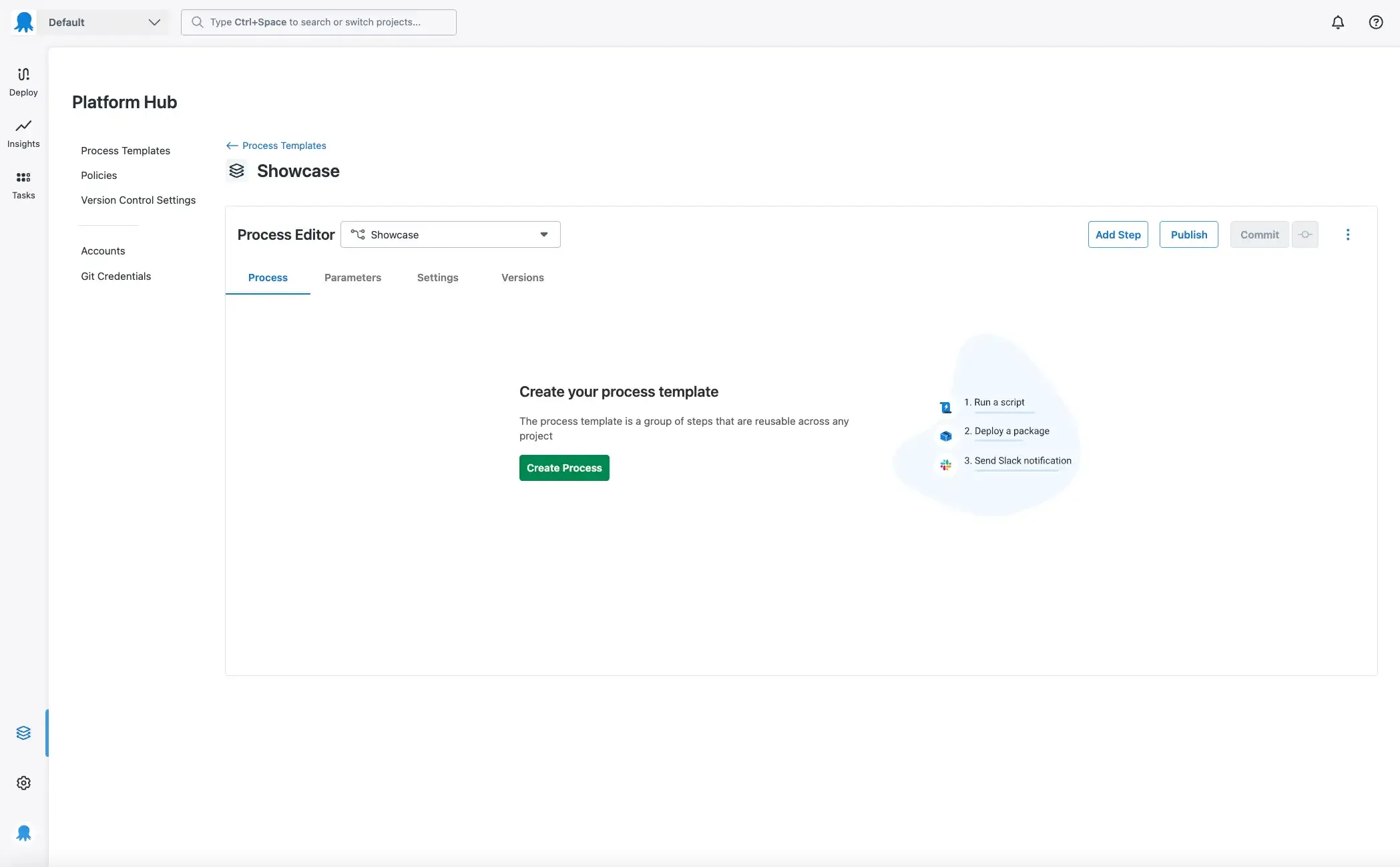 Add step to Process template