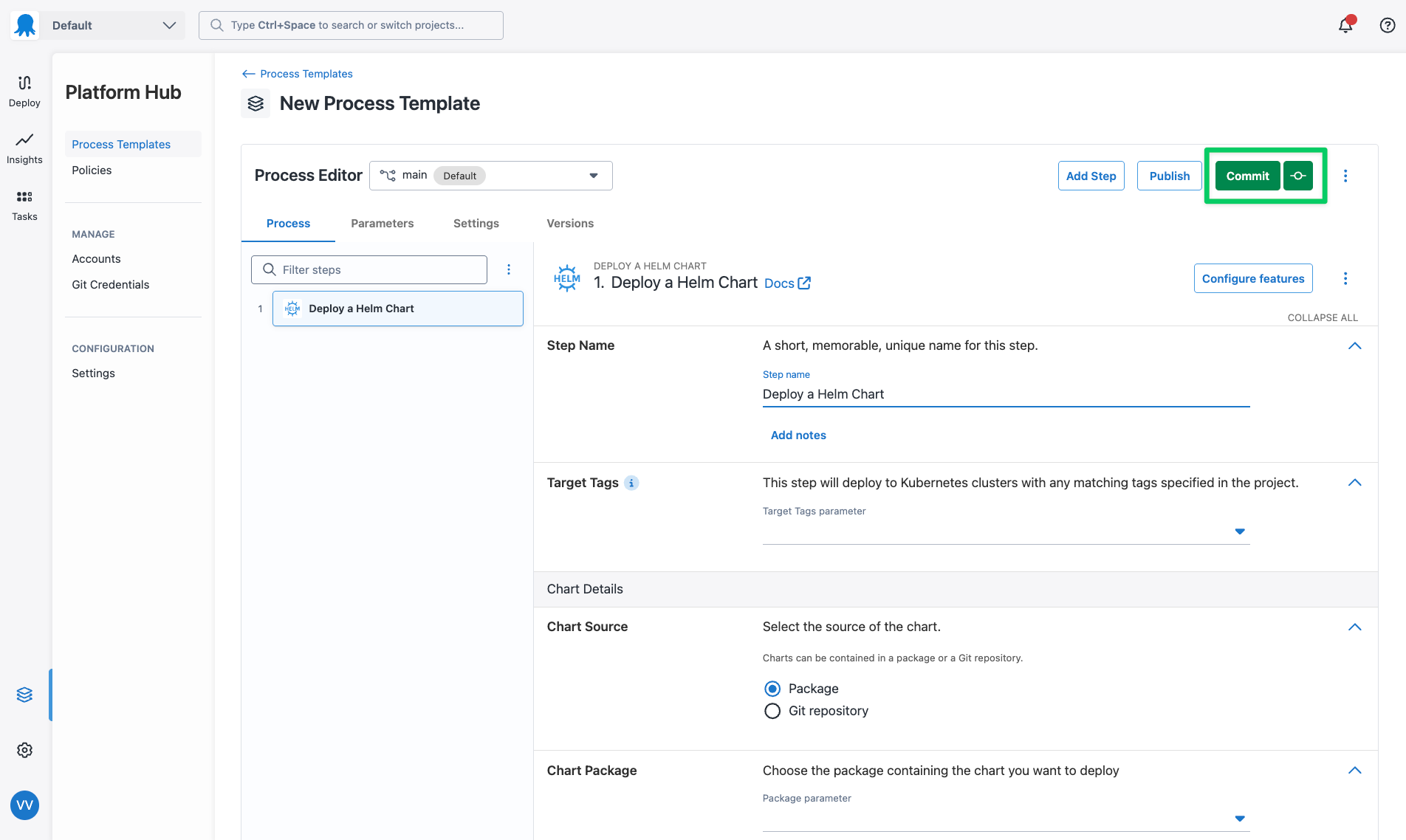 Add step to Process template