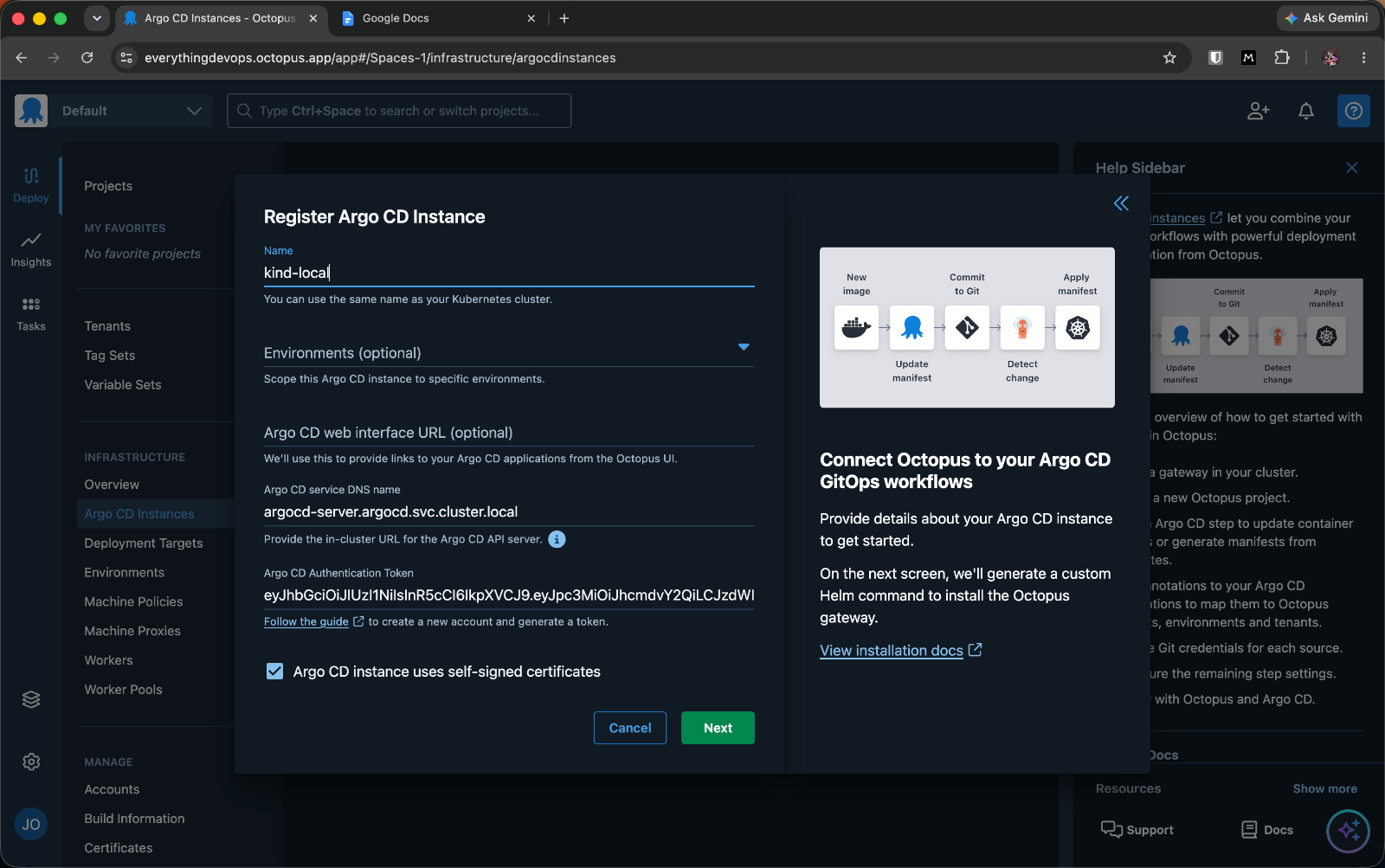 Register an Argo CD instance