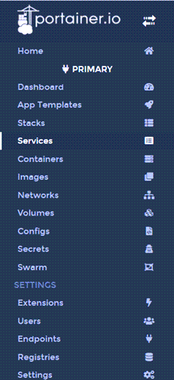 Portainer nav