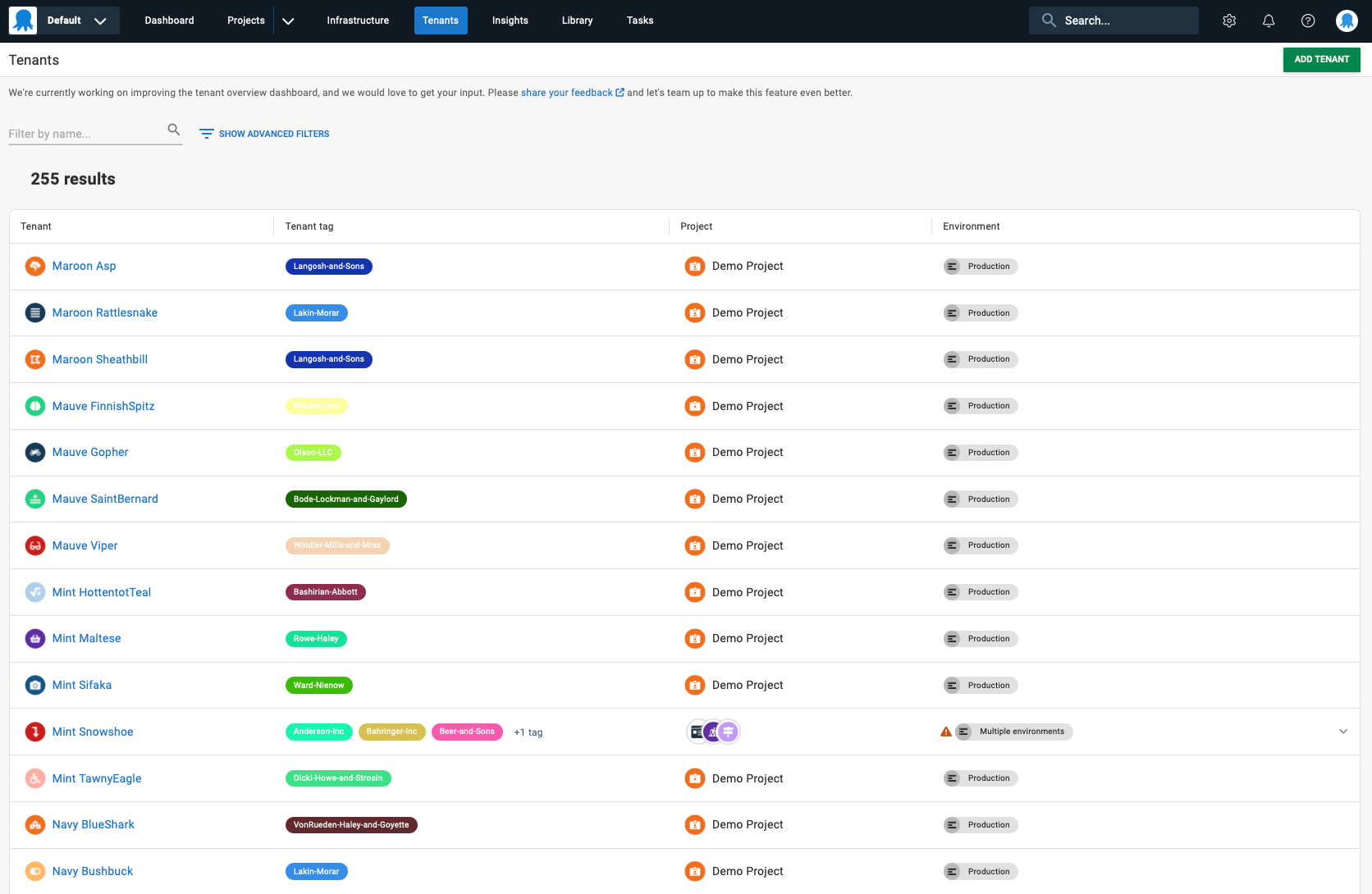 An image of the new & redesigned tenant overview dashboard
