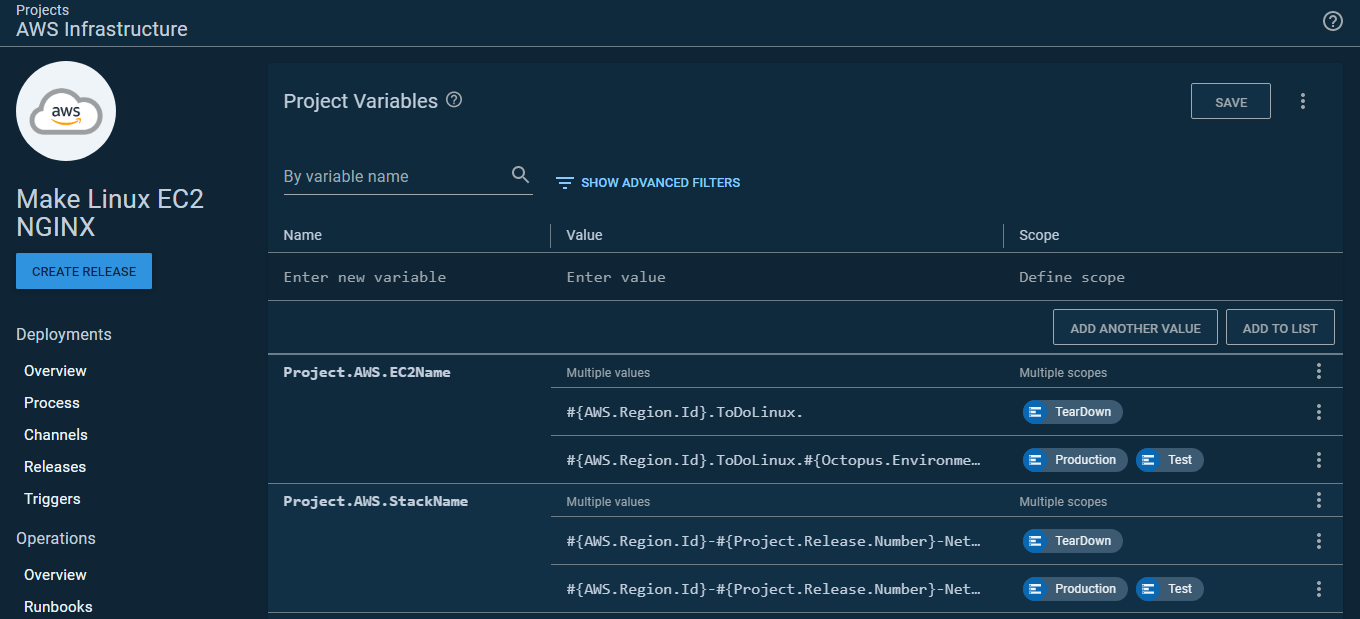 Octopus complex scoping variable names