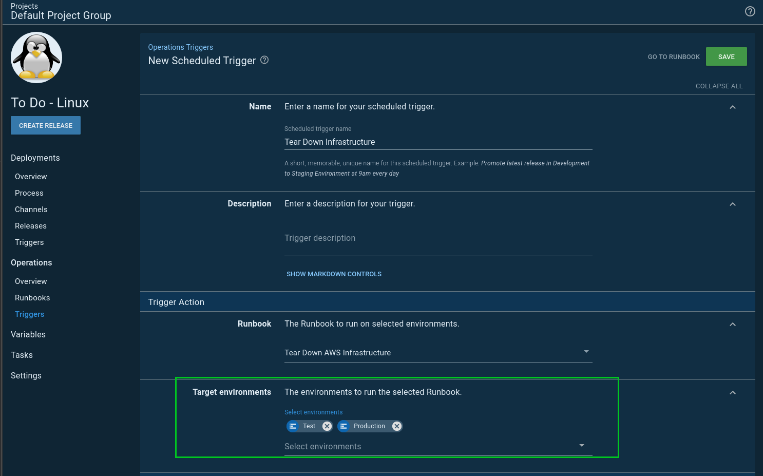 Octopus runbook trigger
