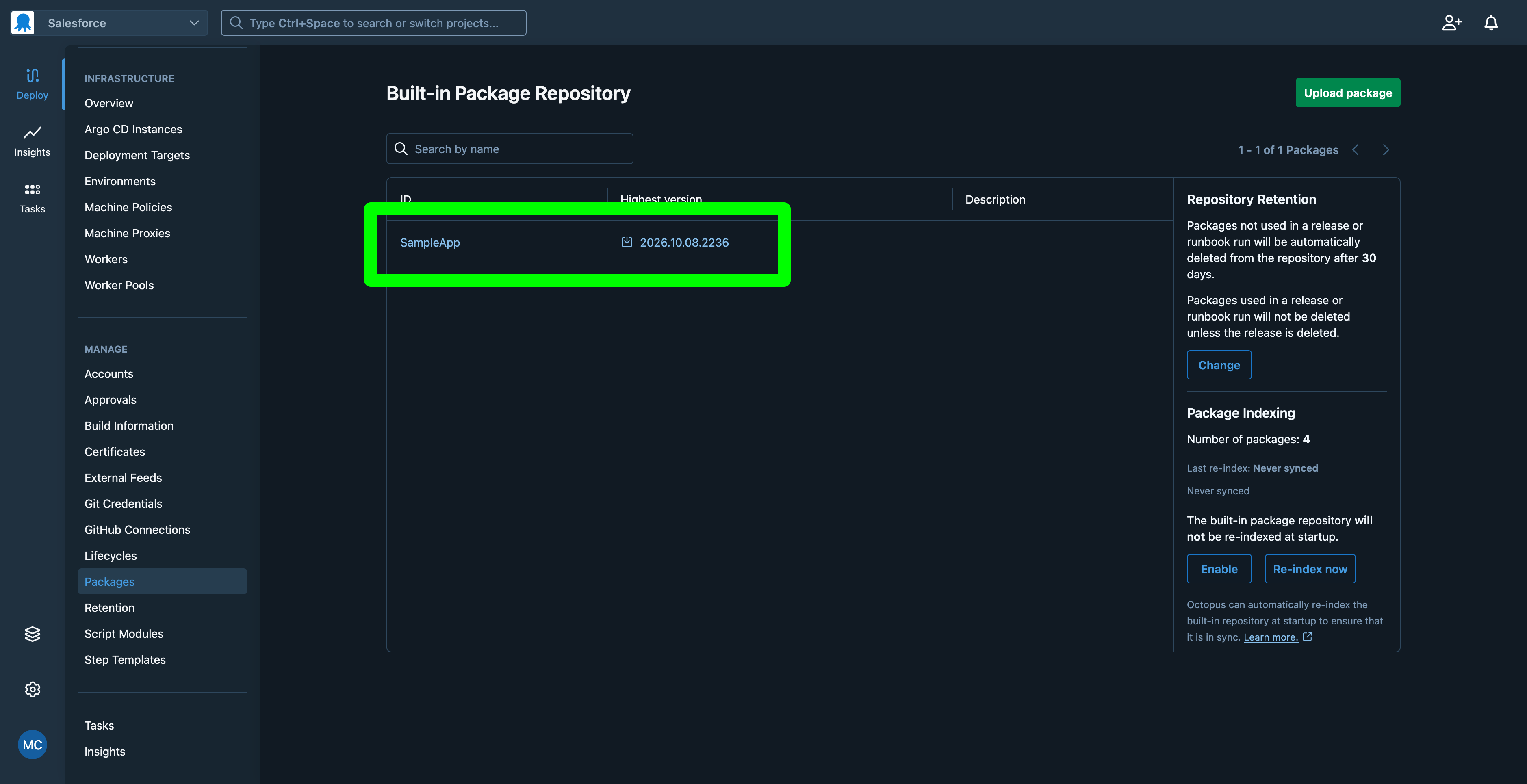 Built-in feed