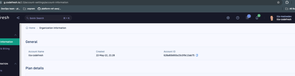 Account ID in Codefresh