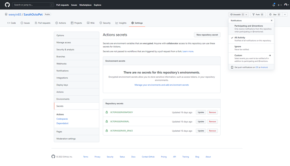 GitHub Secrets