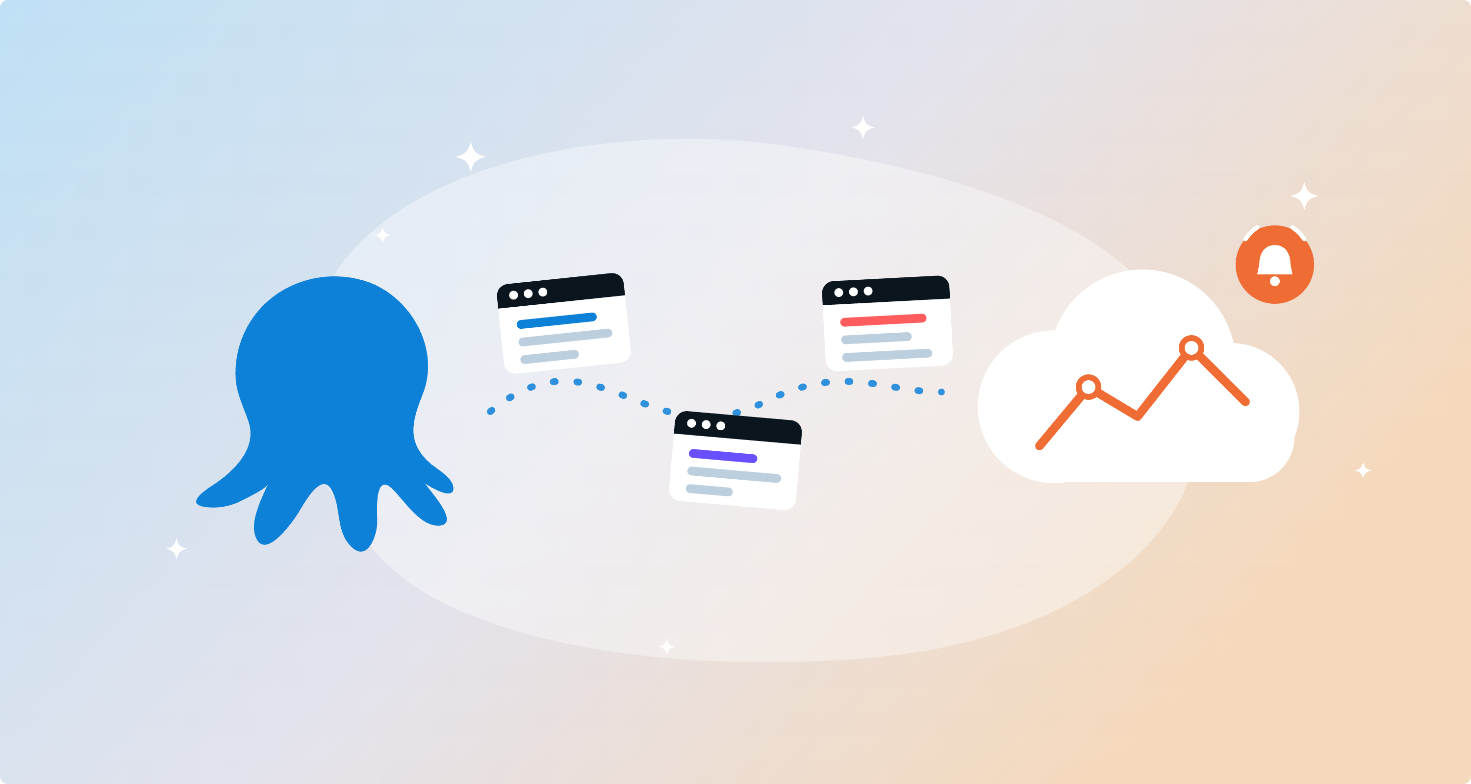 An Octopus is sending logs over to an Open Telemetry collector.