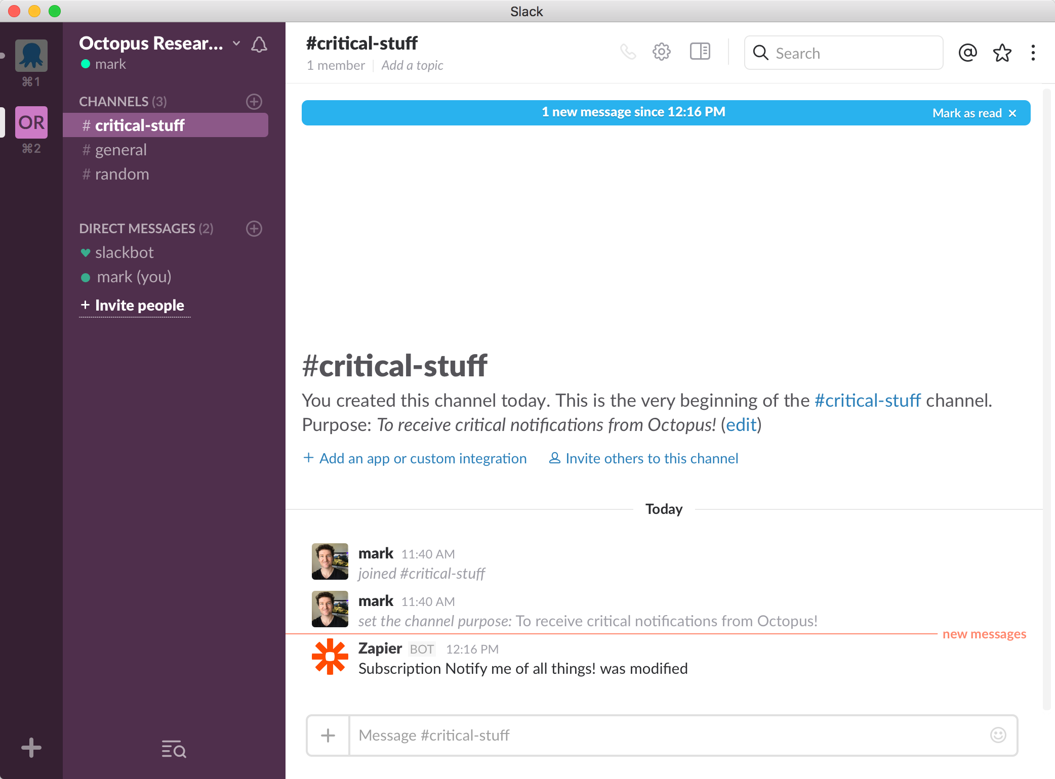 Slack notifications