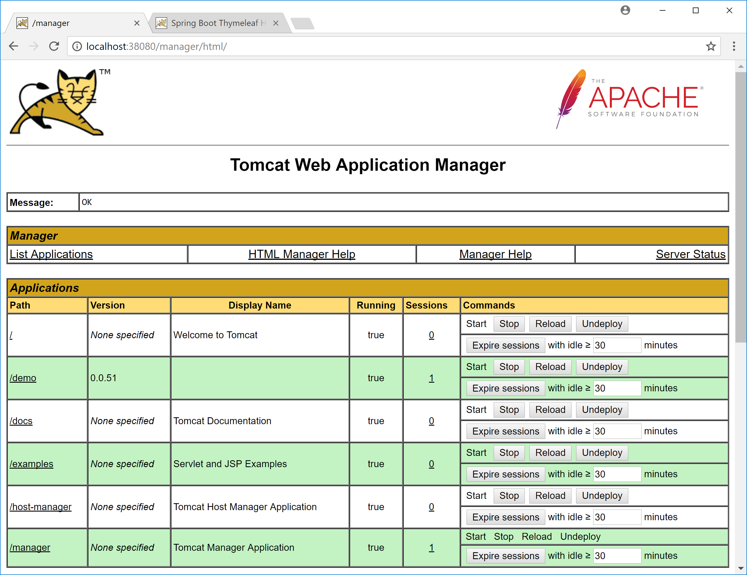 Tomcat old app undeployed