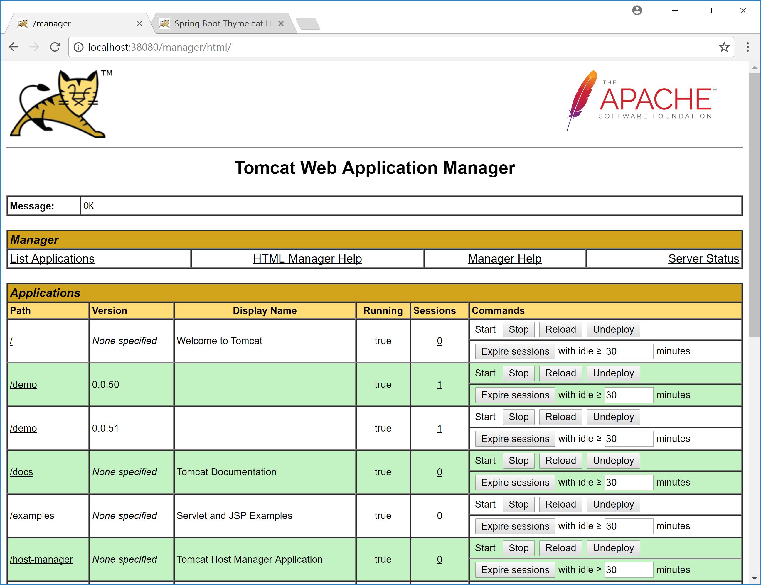 Tomcat two version with session