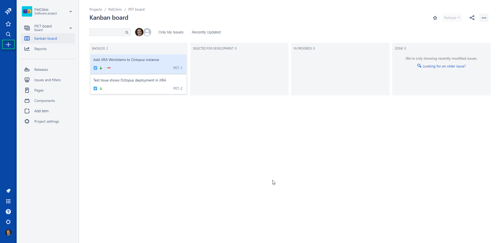 Jira add issue