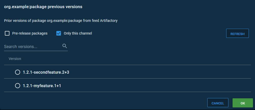 Feature branch channel deployment