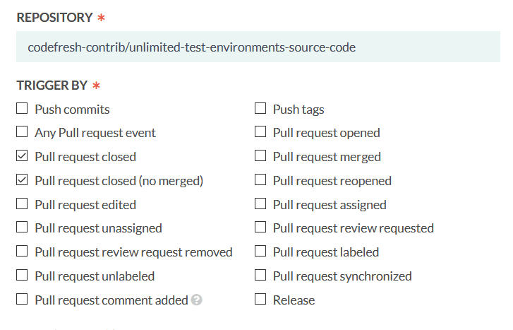 Closed pull request events