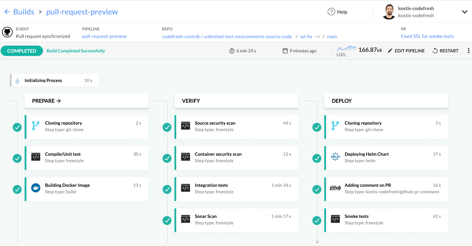 Pull request preview pipeline