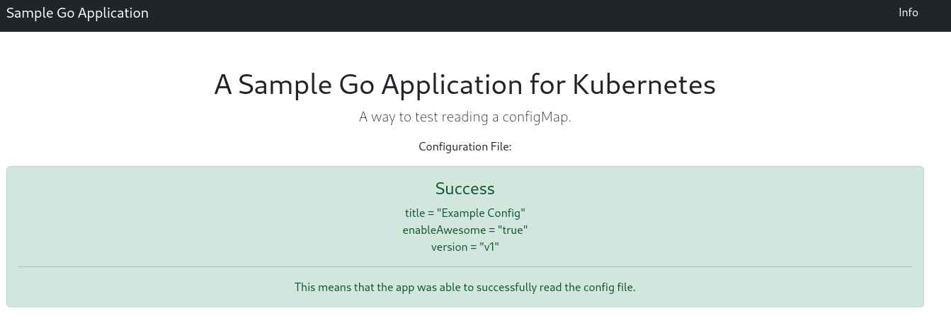 Application still showing v1 after ConfigMap update