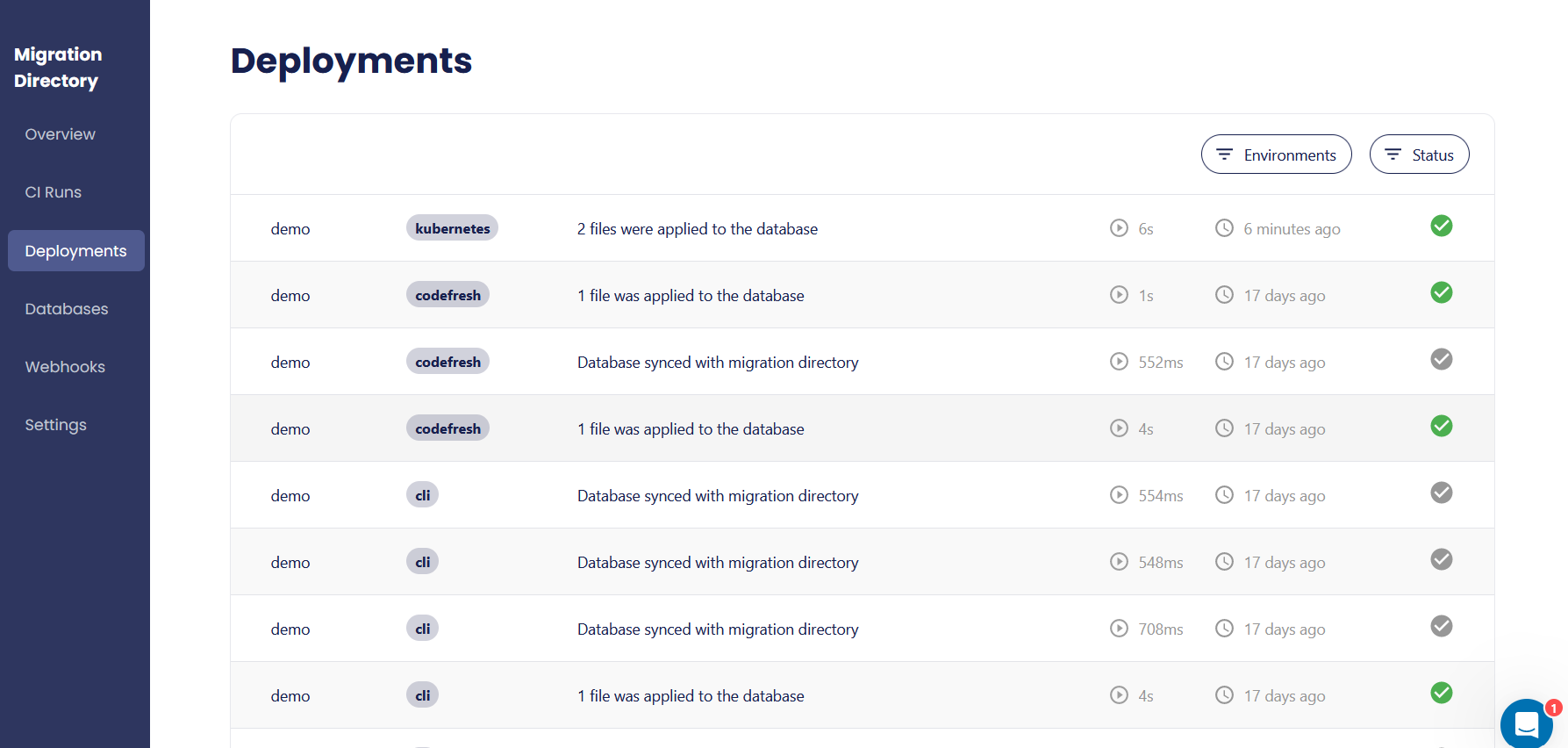Database history