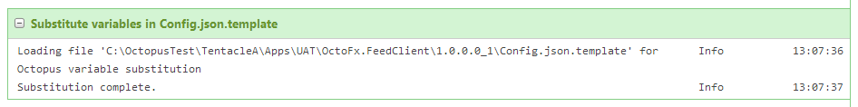 Substitute variables in Octopus Deploy