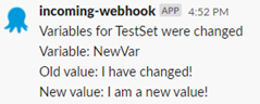 Slack message