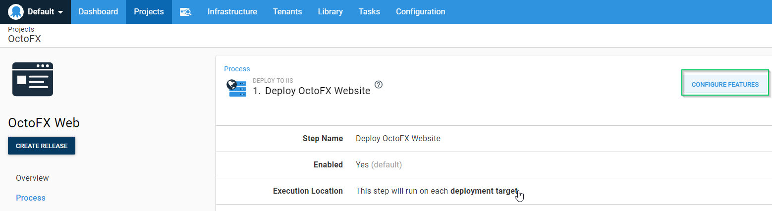 Configure features
