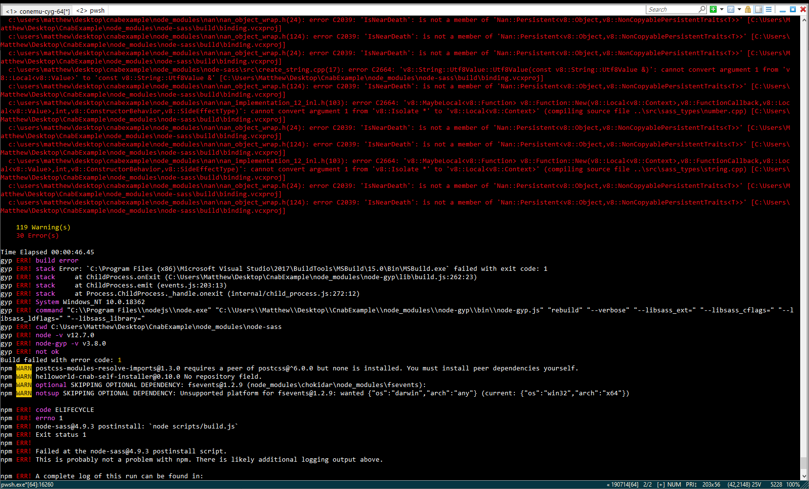 Build errors