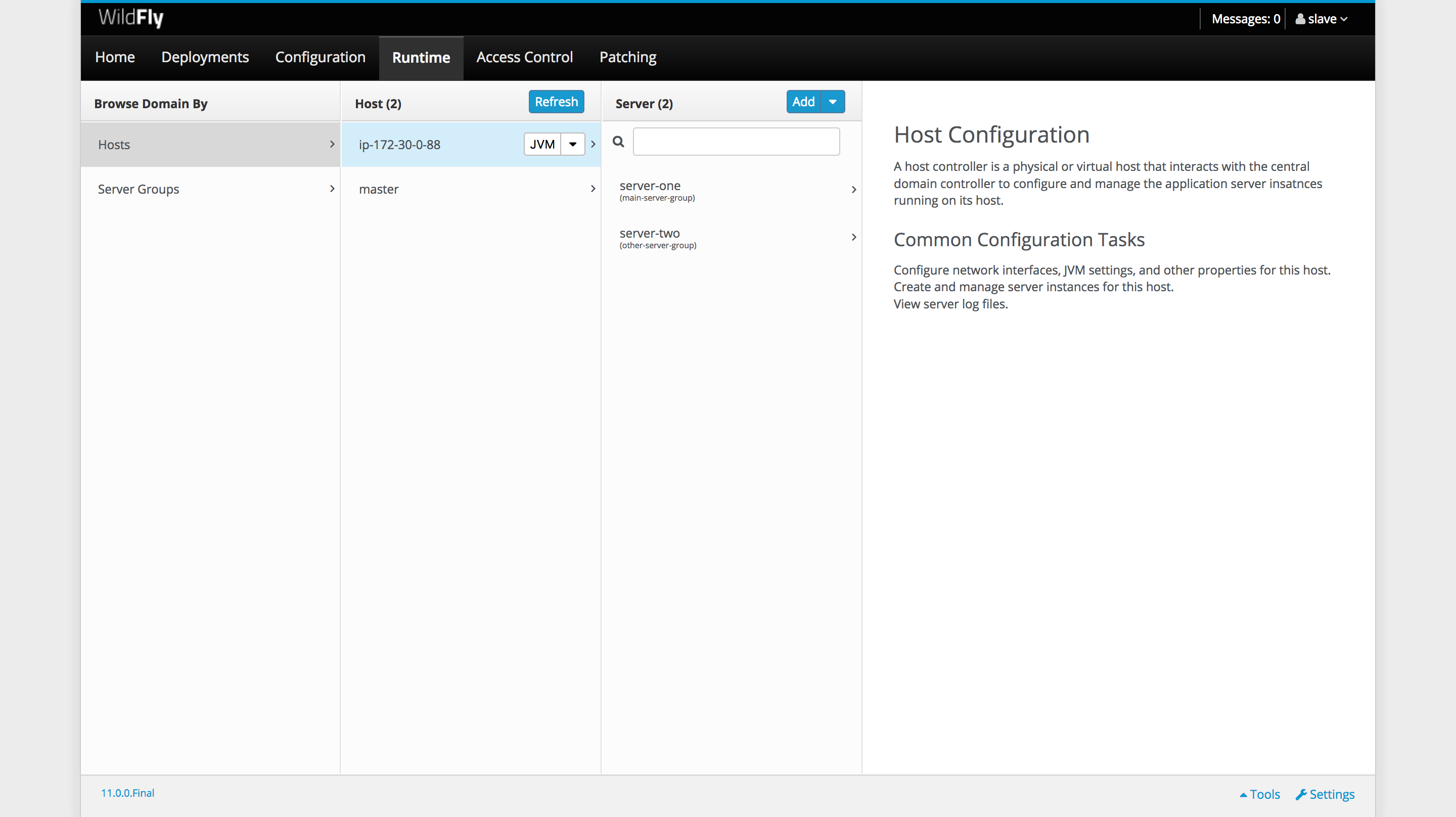 wildfly domain management