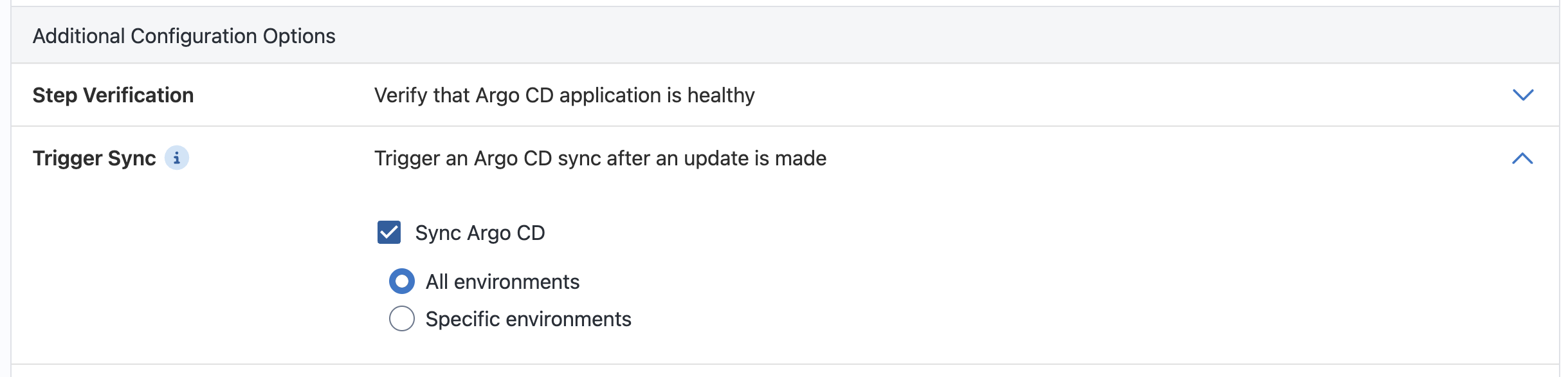 Trigger sync options