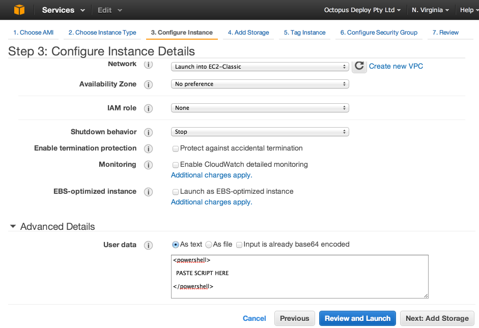 Provisioning the EC2 instance