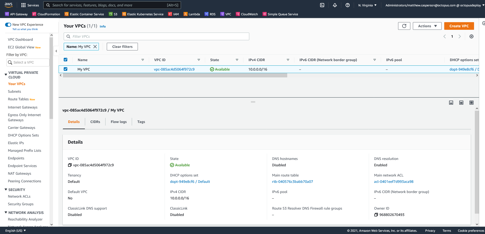AWS VPC Console