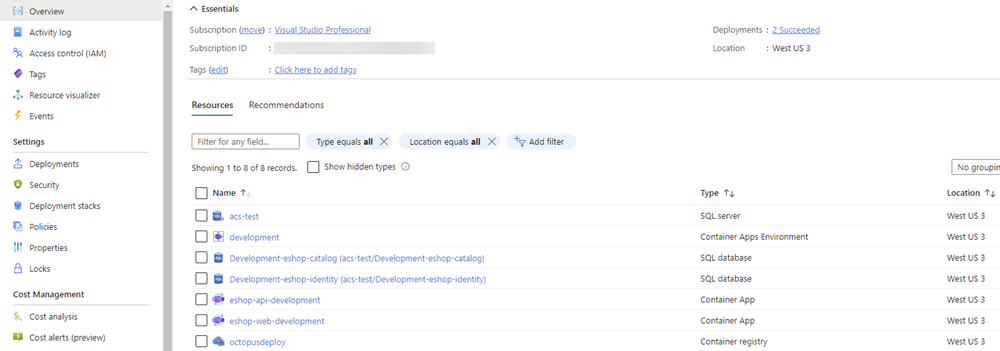 Azure resources
