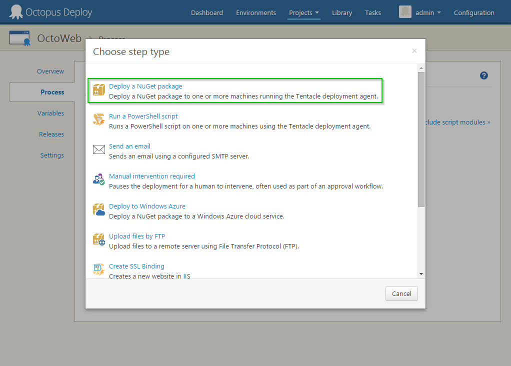 NuGet Package step