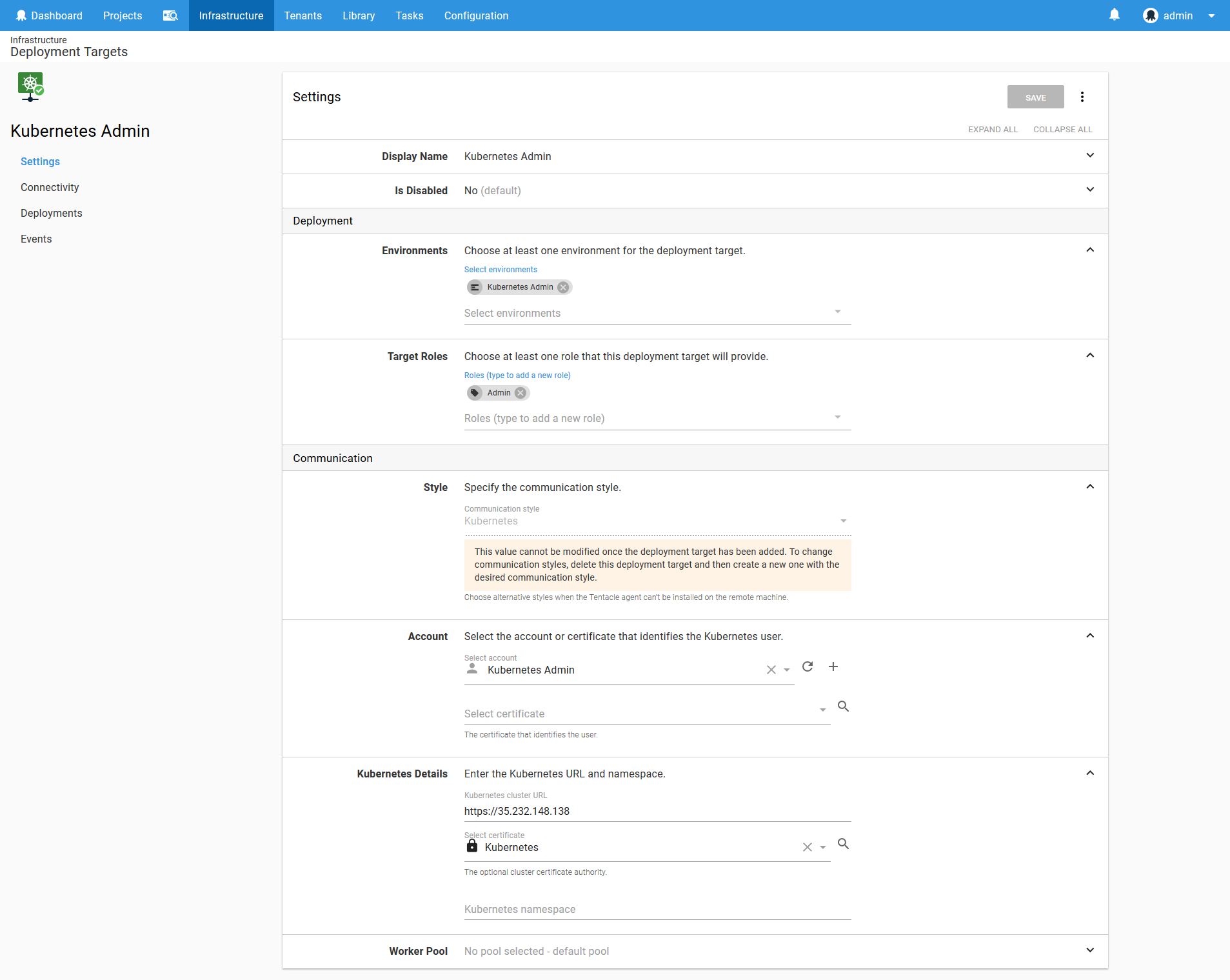 Kubernetes Target