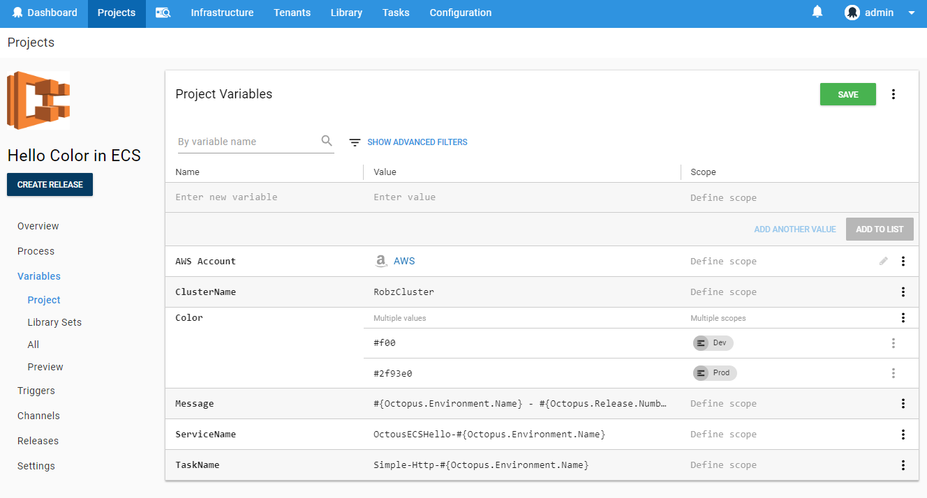 Project Variables