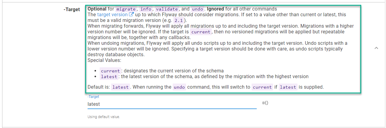 parameter help text