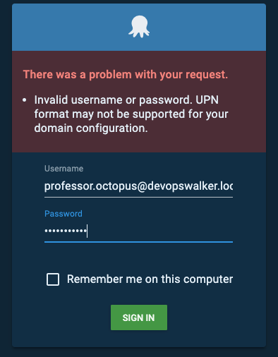 UPN Error