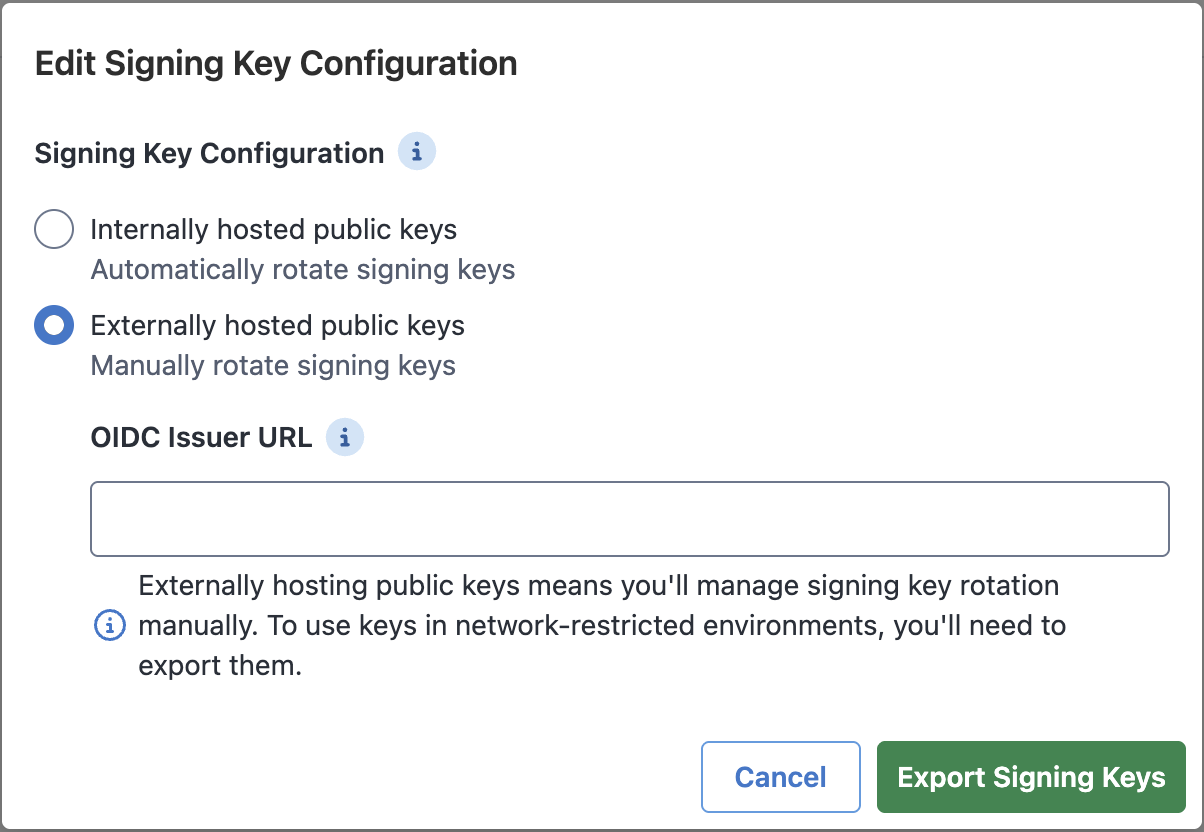 Signing Keys Configuration