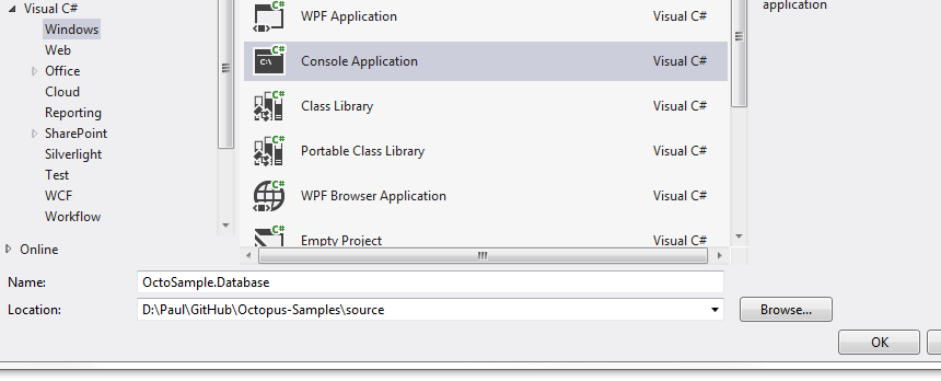 Create console app