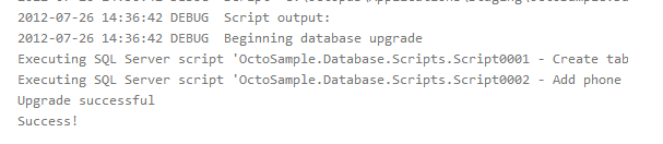 Deployment log
