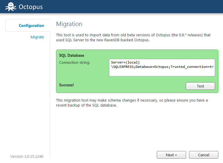 Migration step 1