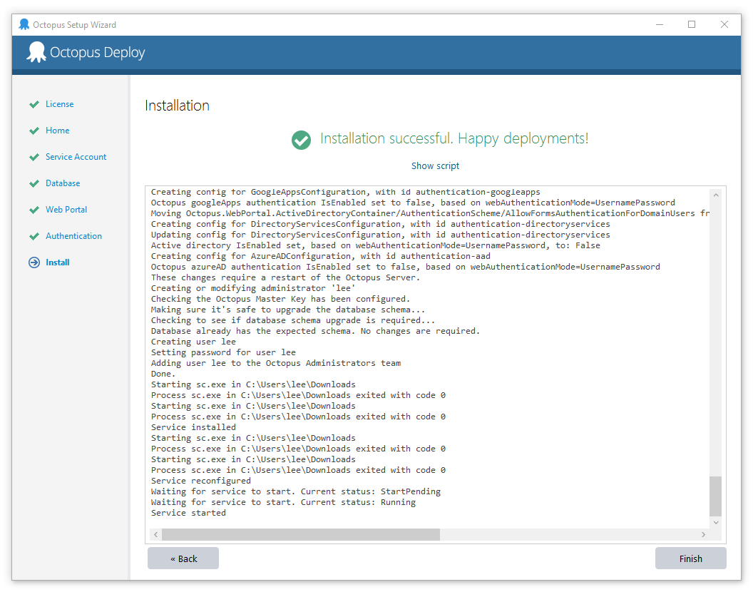Successful Installation